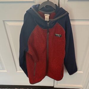 L.L. Bean Red and Navy Fleece Jacket